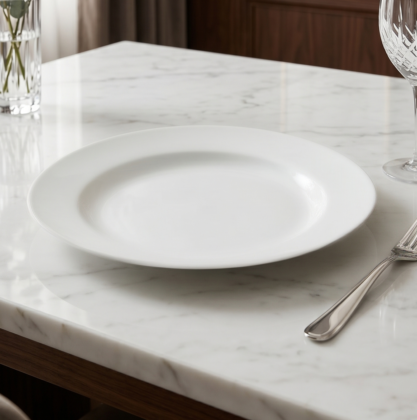 Prato raso Capri branco 26cm